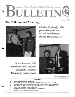 Pierce County Medical Society Bulletin 2001