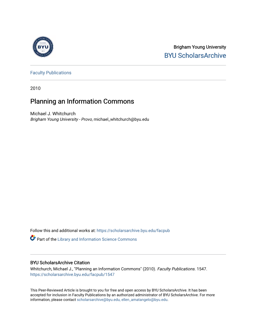 Planning an Information Commons