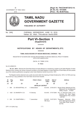 Tamil Nadu Government Gazette