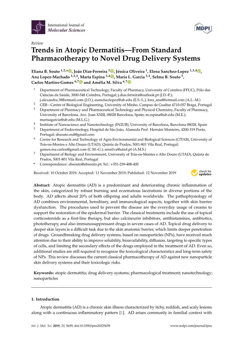 Trends in Atopic Dermatitis—From Standard Pharmacotherapy to Novel Drug Delivery Systems