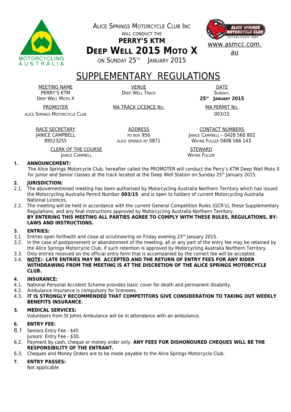 Supplementary Regulations s1