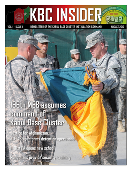 196Th MEB Assumes Command of Kabul Base Cluster