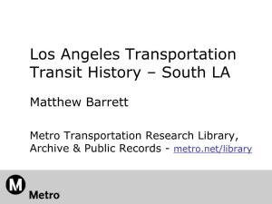 Los Angeles Transportation Transit History – South LA