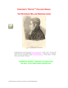College Grads: the Reverend William Emerson (Son)