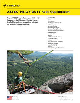 AZTEK™ HEAVY-DUTY Rope Qualification