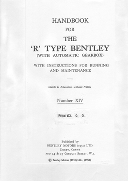 R'type Bentley (With Automatic Gearbox)