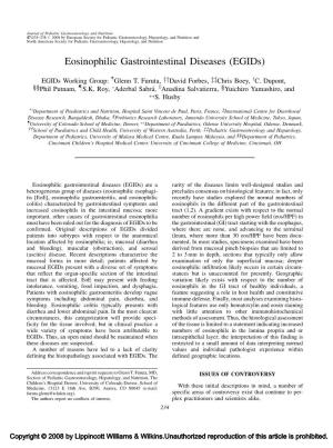Eosinophilic Gastrointestinal Diseases (Egids)