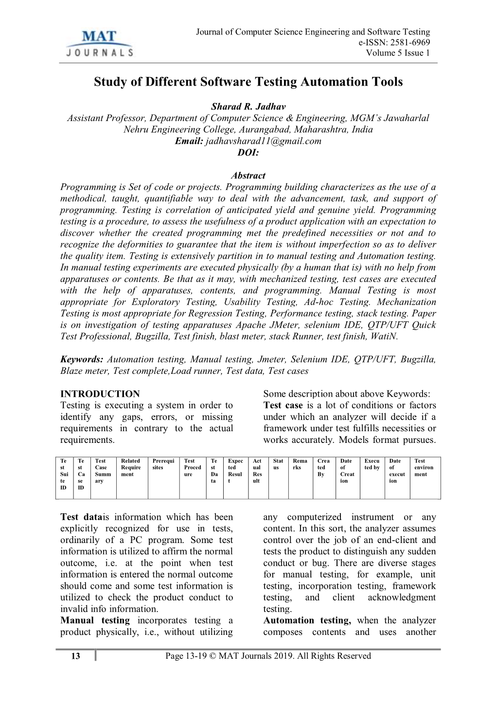 Study of Different Software Testing Automation Tools