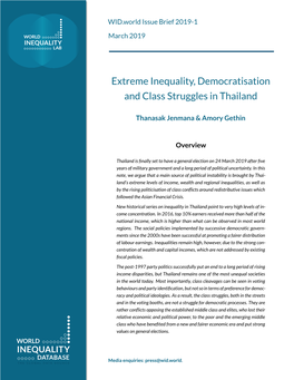 Extreme Inequality, Democratisation and Class Struggles in Thailand