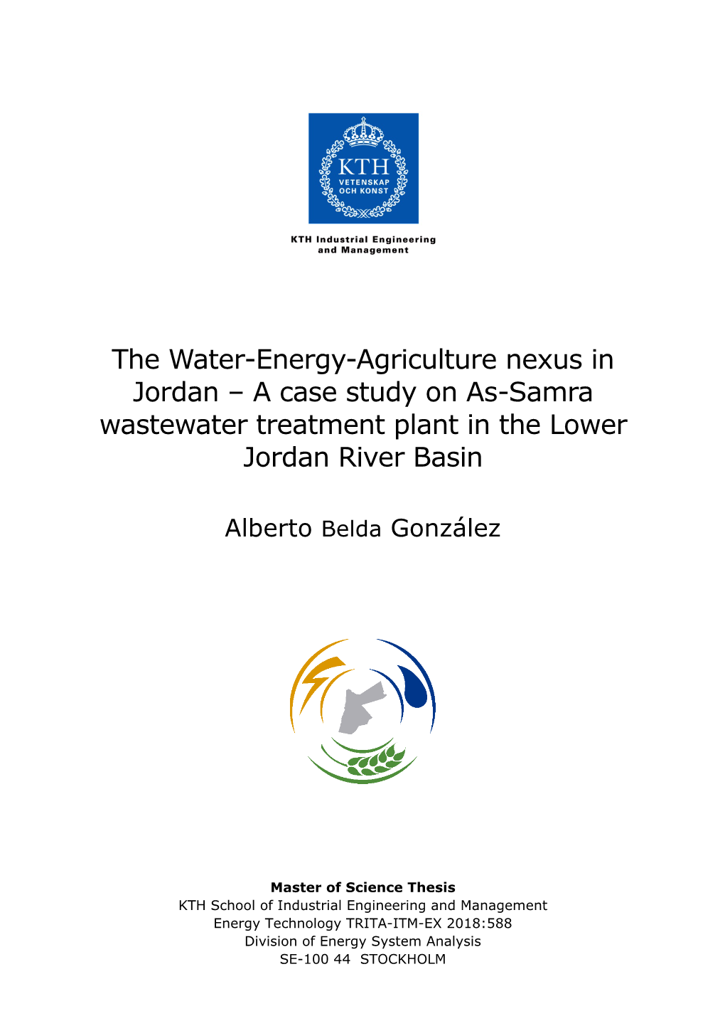 The Water-Energy-Agriculture Nexus in Jordan – a Case Study on As-Samra Wastewater Treatment Plant in the Lower Jordan River Basin