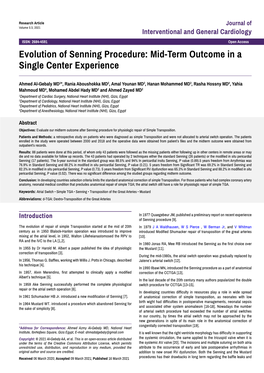 Evolution of Senning Procedure: Mid-Term Outcome in a Single Center Experience