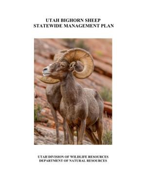 Bighorn Sheep Statewide Management Plan