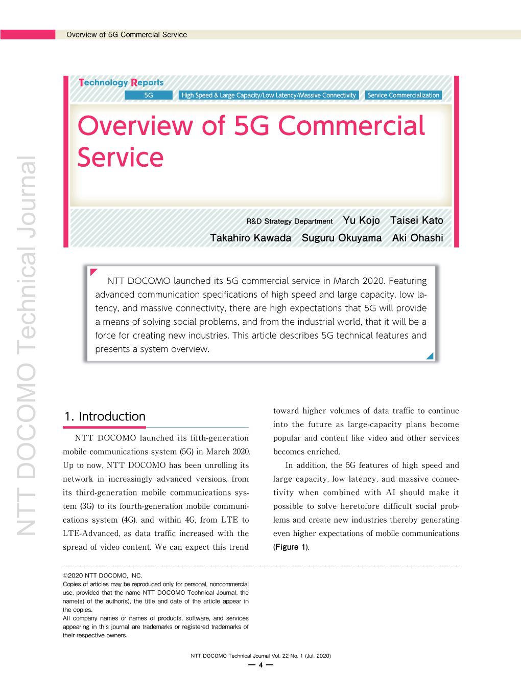 Overview of 5G Commercial Service