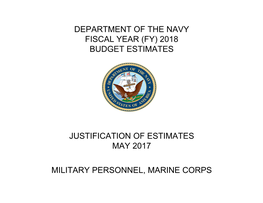 MILITARY PERSONNEL, MARINE CORPS the Estimated Cost for This Report for the Department of Navy (DON) Is $24,902