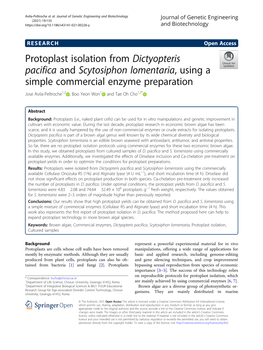 Protoplast Isolation from Dictyopteris Pacifica and Scytosiphon