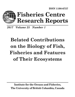 Fisheries Centre Research Reports 2017 Volume 25 Number 1