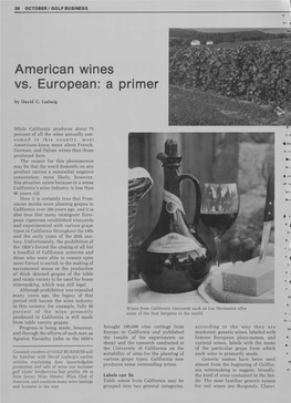 American Wines Vs. European: a Primer