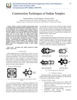Construction Techniques of Indian Temples