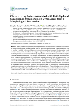 Characterizing Factors Associated with Built-Up Land Expansion in Urban and Non-Urban Areas from a Morphological Perspective