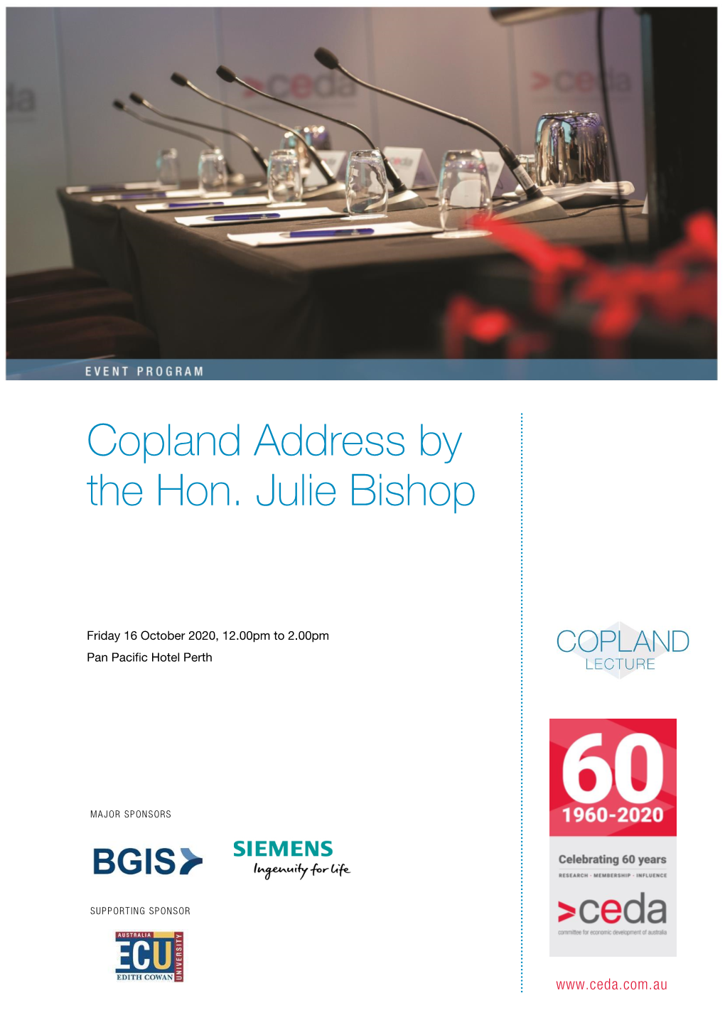 Copland Address by the Hon. Julie Bishop