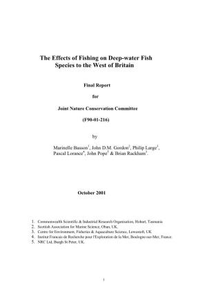 The Effects of Fishing on Deep-Water Fish Species to the West of Britain