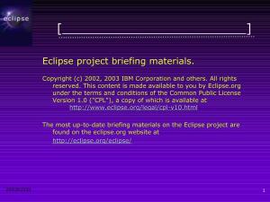 Eclipse Project Briefing Materials