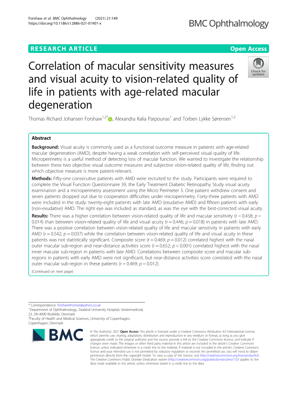 Correlation of Macular Sensitivity Measures and Visual Acuity to Vision-Related Quality of Life in Patients with Age-Related