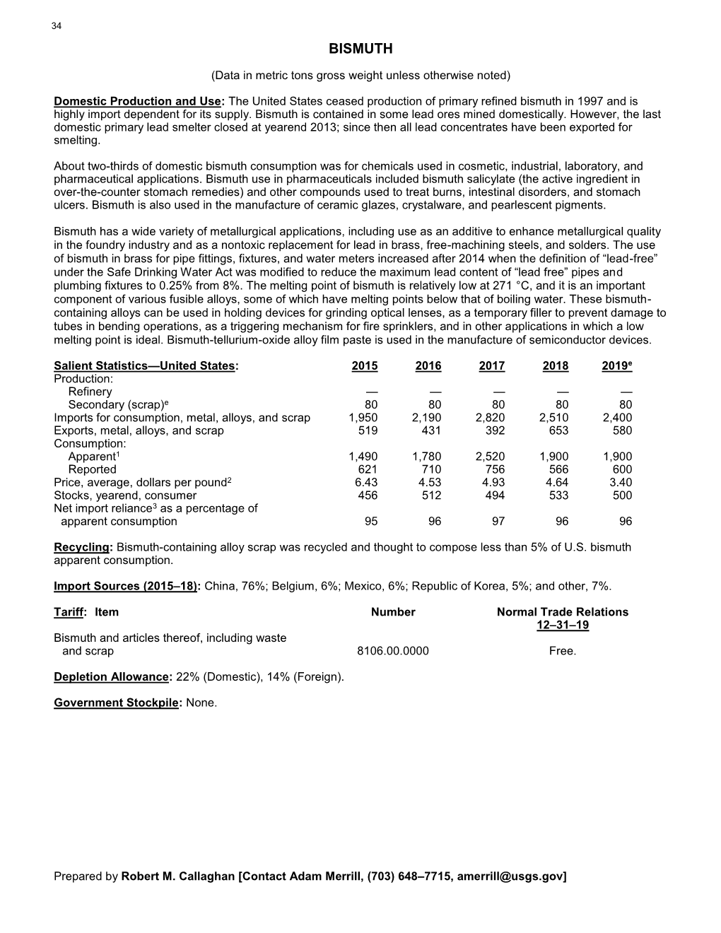 Bismuth Data Sheet