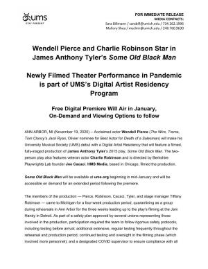 Wendell Pierce and Charlie Robinson Star in James Anthony Tyler's Some Old Black Man Newly Filmed Theater Performance in Pande