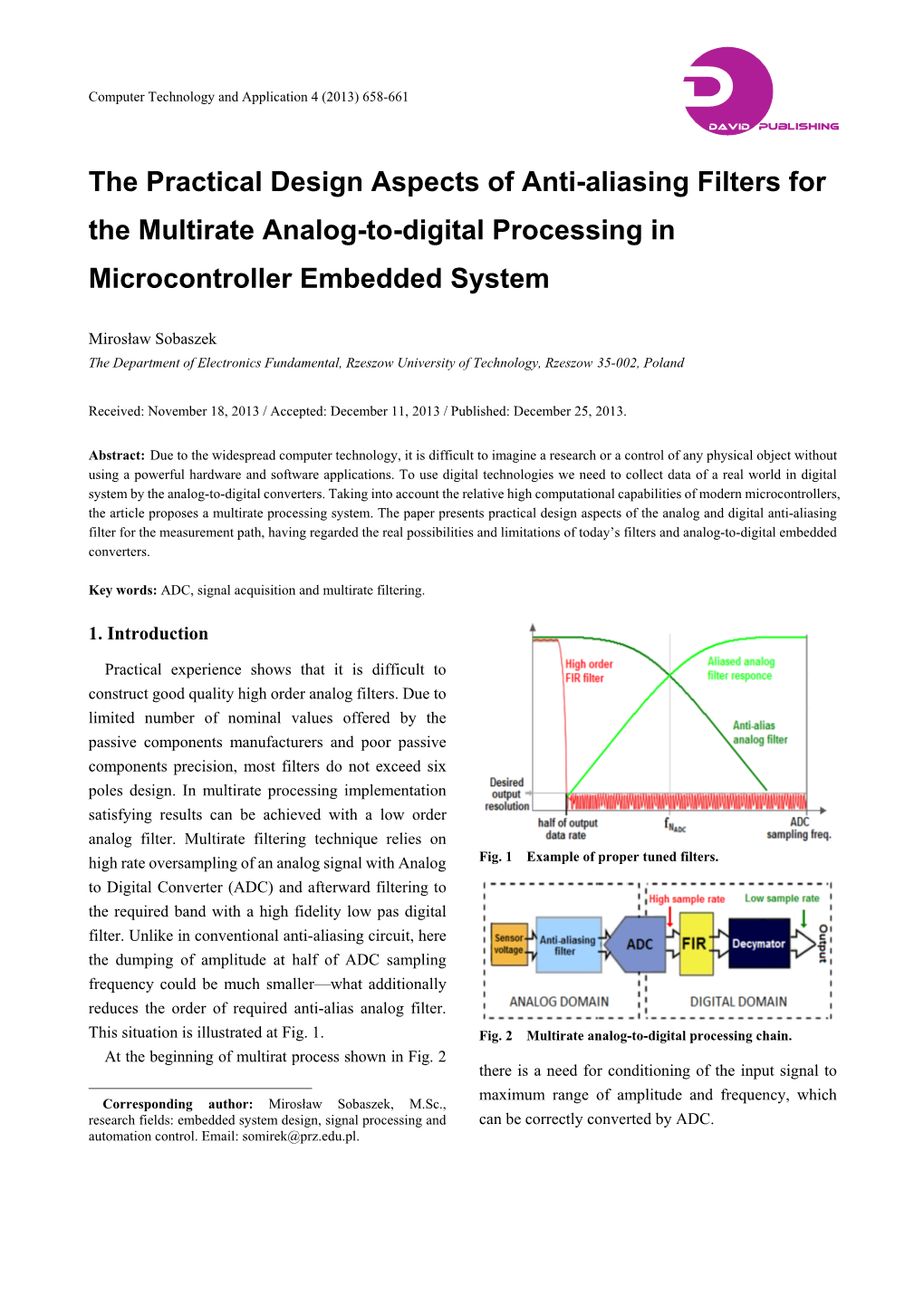 The Practical Design Aspects of Anti-Aliasing Filters for the Multirate Analog-To-Digital Processing in Microcontroller Embedded System