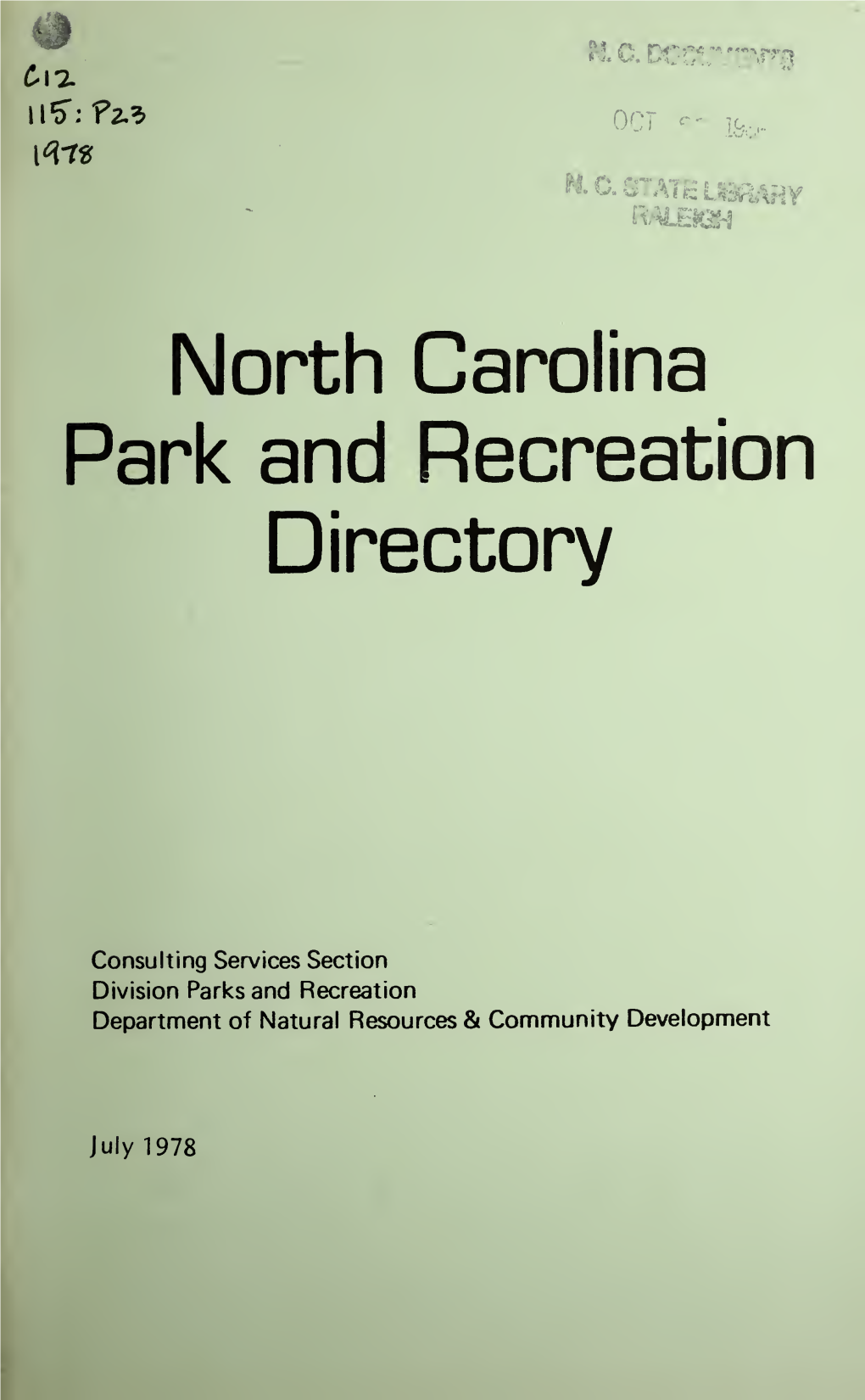 North Carolina Park and Recreation Directory