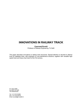 Innovations in Railway Track