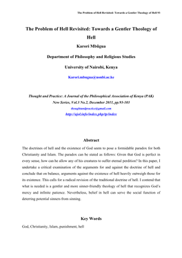 K Mbugua the Problem of Hell Revisited Pp93-103