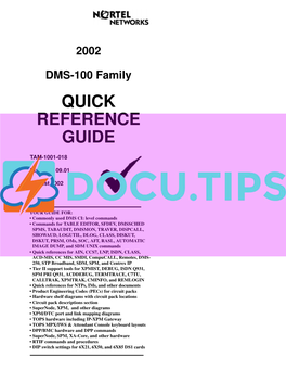 Dms100 Quick Ref Guide