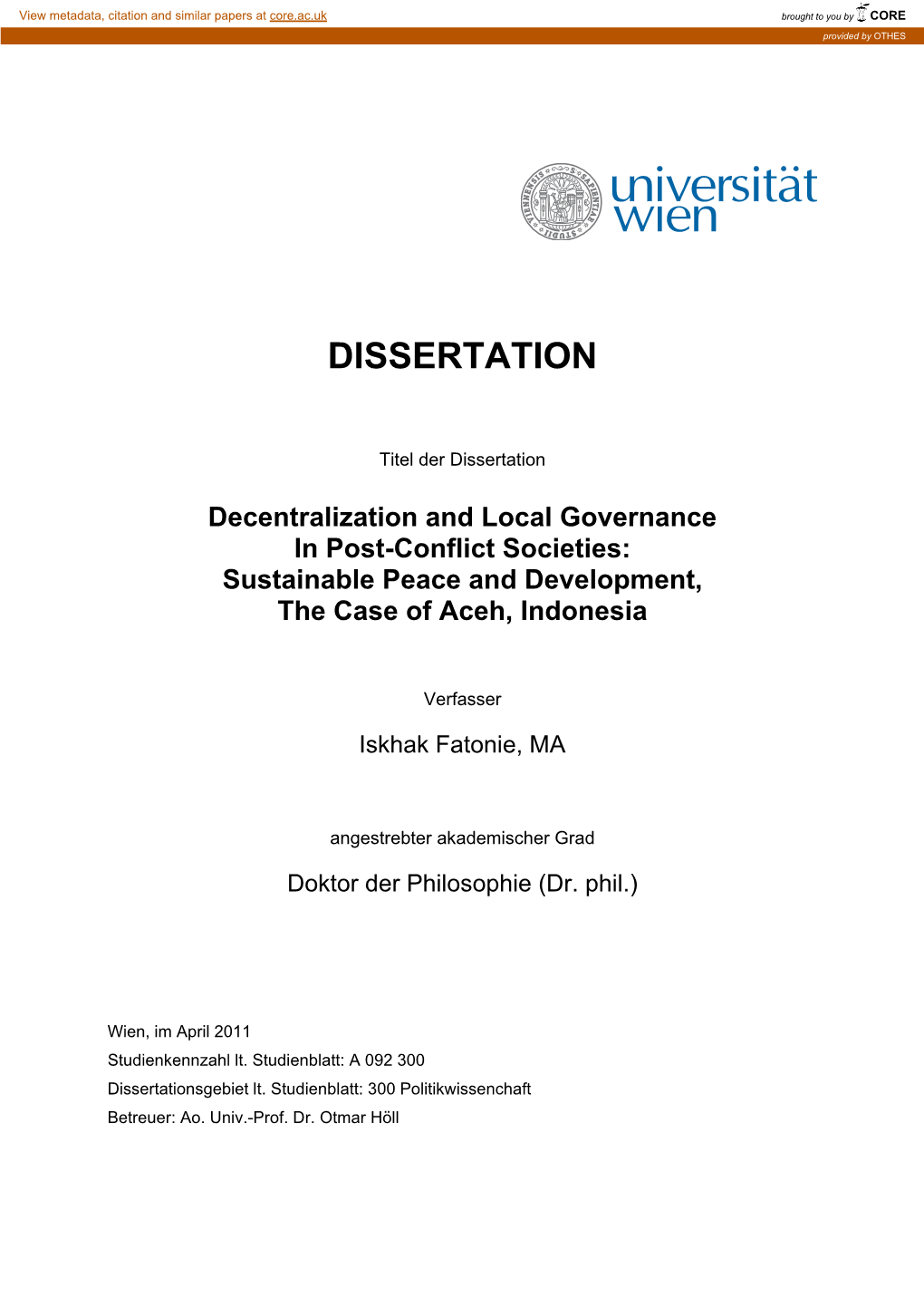 Dissertation