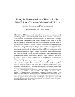 The Quiet Transformations of Literary Studies: What Thirteen Thousand Scholars Could Tell Us
