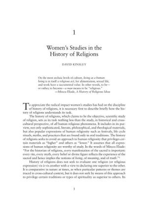 Women's Studies in the History of Religions