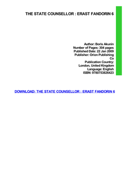PDF Download the State Counsellor : Erast Fandorin 6