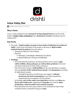 Indus Valley Diet