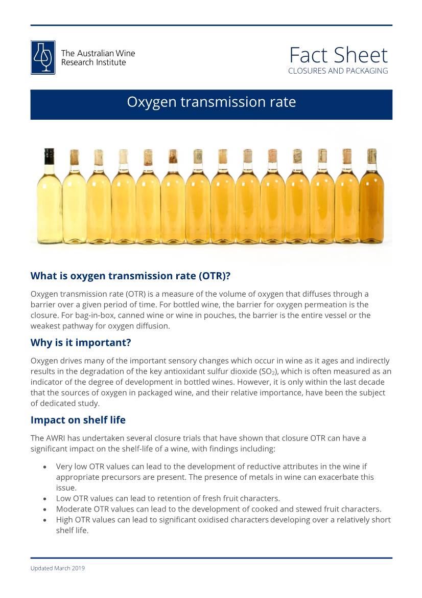 Oxygen Transmission Rate
