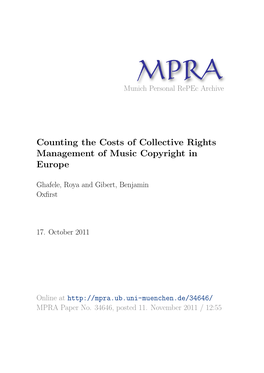 Counting the Costs of Collective Rights Management of Music Copyright in Europe