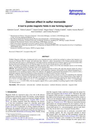 Zeeman Effect in Sulfur Monoxide a Tool to Probe Magnetic ﬁelds in Star Forming Regions?