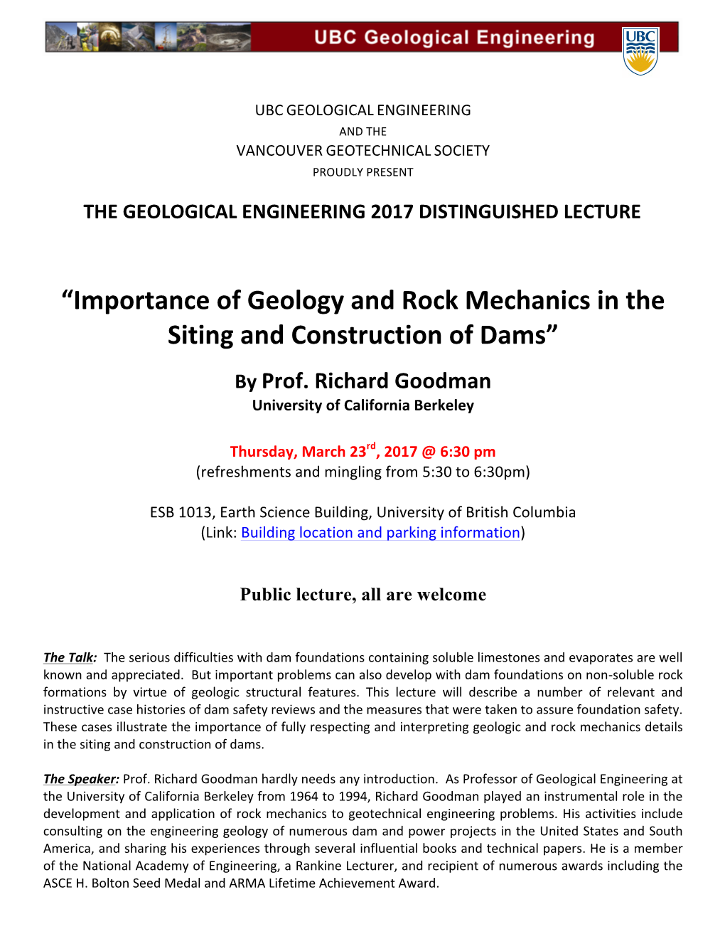 “Importance of Geology and Rock Mechanics in the Siting and Construction of Dams” by Prof
