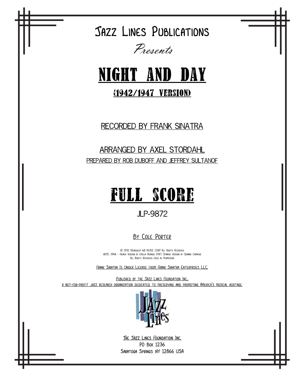 Night and Day Full Score