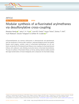 Fluorinated Arylmethanes Via Desulfonylative Cross-Coupling