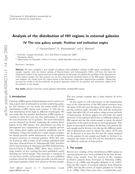 Analysis of the Distribution of HII Regions in External Galaxies. IV The