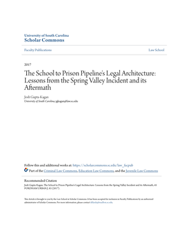 The School to Prison Pipeline's Legal Architecture