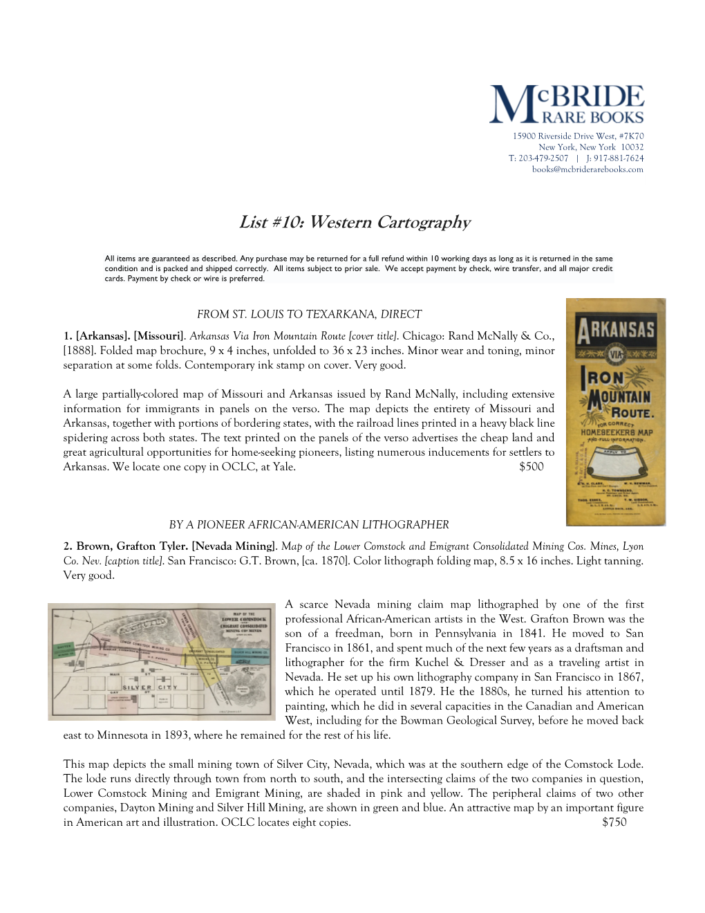 List #10: Western Cartography