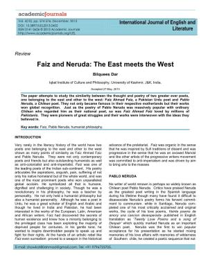Faiz and Neruda: the East Meets the West