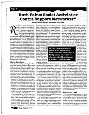 Ruth Paine: Social Activist Or Gontra Support Networker? Ty Carof Eewett, Bcrbar.Isnlo[Lca E Stene.Tonea